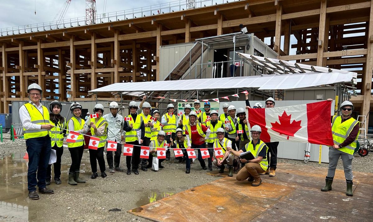 Things are ramping up at the Canada Pavilion site! 🦺🏗️🌟

We found just the right spot to put a toonie in the ground for good luck. 

It’s full speed ahead for the team! 

#Expo2025Osaka  #EXPO2025isComing #EXPO2025
