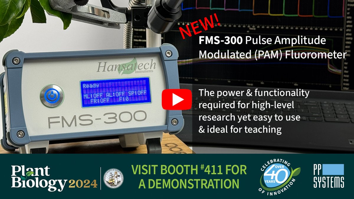 pp_systems's tweet image. New from @HansatechInst: Power &amp;amp; functionality for high-level research. Easy to use. Ideal for teaching. Stop by for a demo! #PlantBio2024 #PulseAmplitudeModulated #PAM #Fluorometer #fastfluorescence #OJIP bit.ly/FMS-300 @ASPB @ASPB_WiPB @ASPB_ECPS @JenRobiSci @OshnGirl