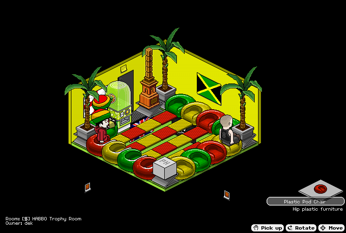 Trophy Room is complete, I had to remake an entirely new room as I broke the last one, so you'll have to re-add this to your favorites.

Come hang, search "dek" on .com Habbo Origins!

#Habbo #HabboOrigins #HabboHotel