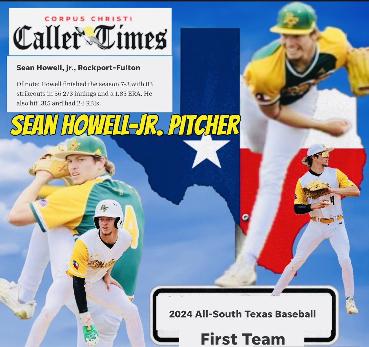 Texas Coastal Bend Sports Wire (@texcoastbend) on Twitter photo 💯👇🏼🏴☠️Congratulations <a href="/Sean_Howell4/">sean howell</a> on being selected <a href="/CallerSports/">Caller Sports</a> 2024 All-South Texas 1st Team!! An amazing accomplishment that is well deserved!! Keep Grindin and good things will keep coming your way!!Love you and proud of you! COME GET THIS GUY!!🏴☠️👇🏼💯 💯👇🏼🏴☠️Congratulations <a href="/Sean_Howell4/">sean howell</a> on being selected <a href="/CallerSports/">Caller Sports</a> 2024 All-South Texas 1st Team!! An amazing accomplishment that is well deserved!! Keep Grindin and good things will keep coming your way!!Love you and proud of you! COME GET THIS GUY!!🏴☠️👇🏼💯
