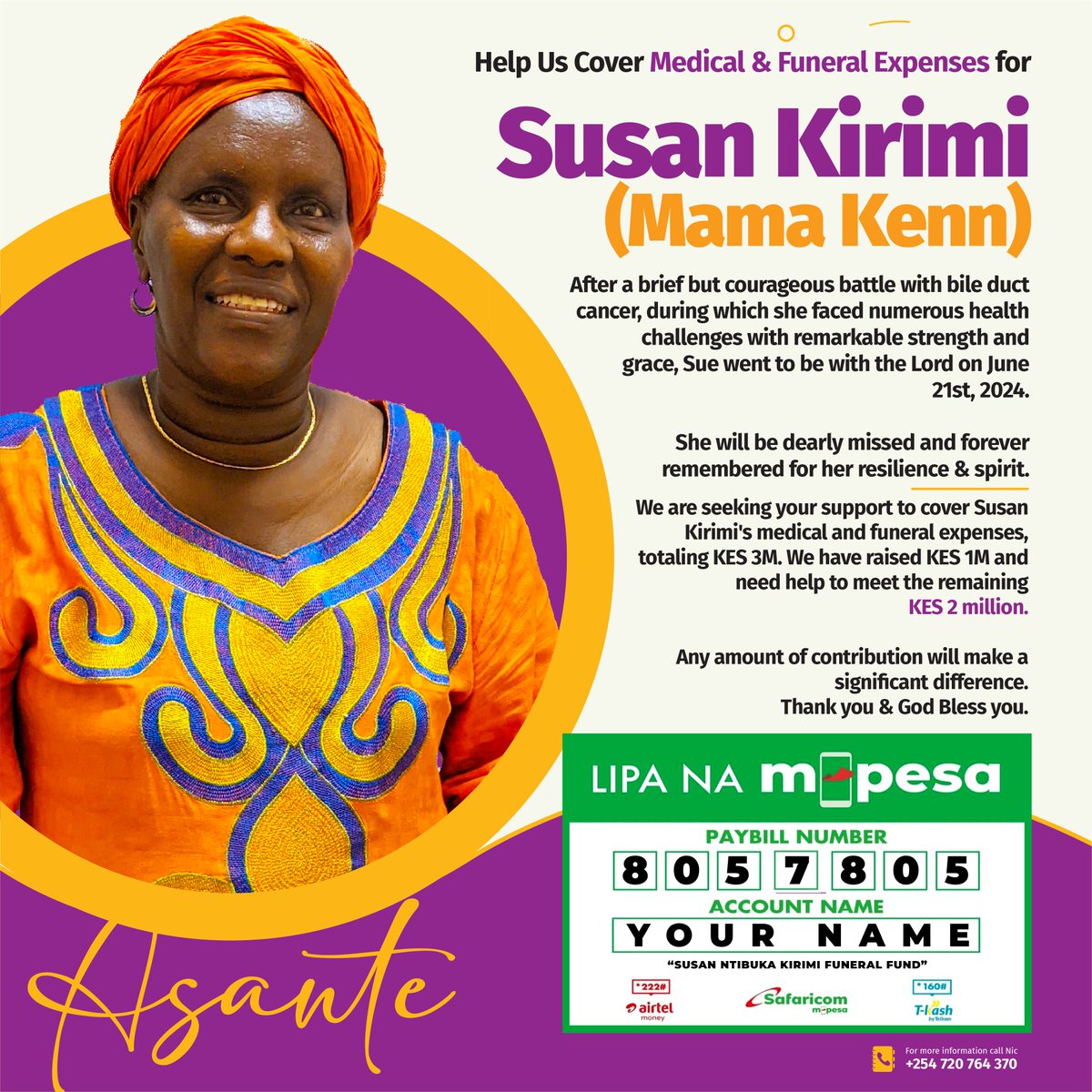 NicMwenda's tweet photo. Appeal for Mum 🩷🙏
Please help us settle the remaining medical bills and give Mum the befitting send-off she deserves. Any contribution, will be greatly appreciated. Thank you for your support. https://t.co/mBte6SxHxN