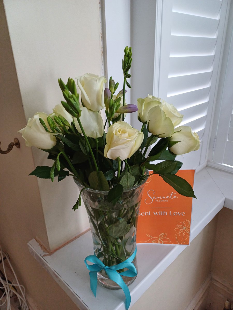 I have the world's loveliest Goddaughter. 
She sent me these gorgeous flowers for helping her with her GCSEs