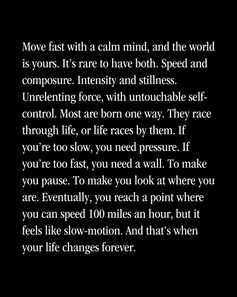 zachpogrob's tweet photo. Move fast with a calm mind, and the world is yours. https://t.co/XRlJXR9SZw