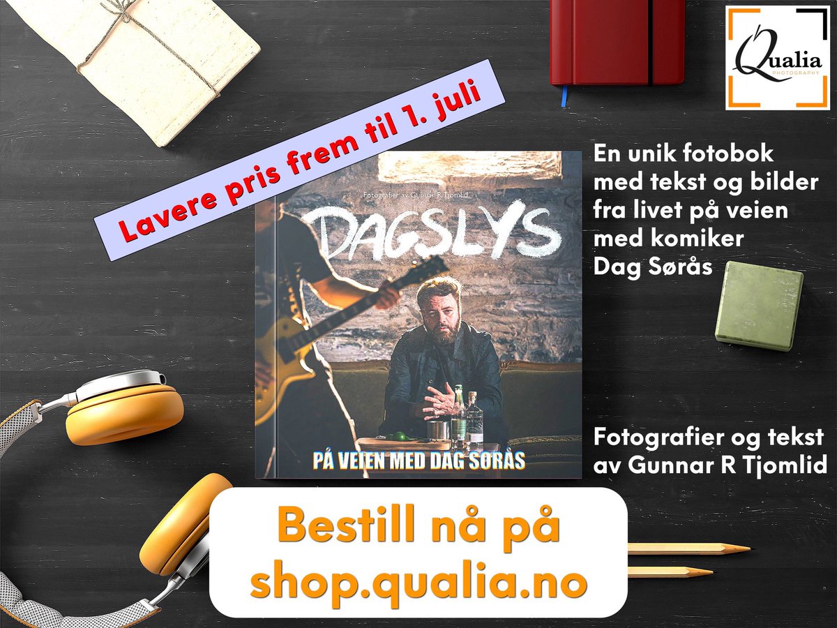 CiViX's tweet image. Siste uken hvor du kan forhåndsbestille fotoboken min til lavere pris og med signaturer! (Fra 1. juli kan den forhåndsbestilles til ordinær pris.)

Hvis du er fan av fotokunst, stand-up, eller rett og slett bare digger Dag Sørås er dette en bok du må ha!