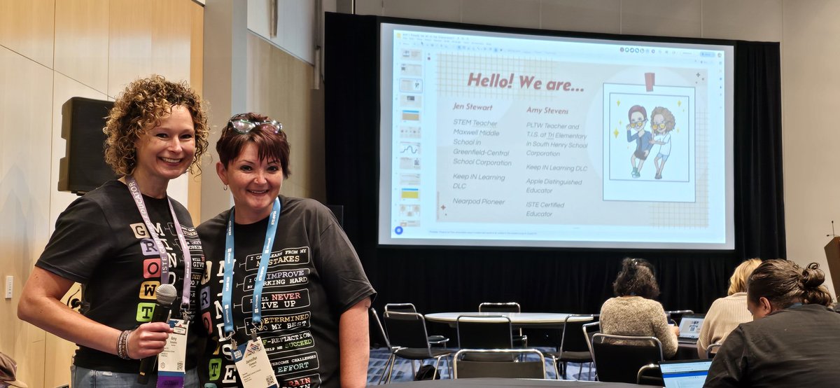 dianna_dk's tweet image. Super proud of these two amazing ladies presenting at their first #ISTELive and absolutely killing it!  So many fantastic tips to make sure you&apos;re ready to bring AI to your classroom.  #KeepINLearning