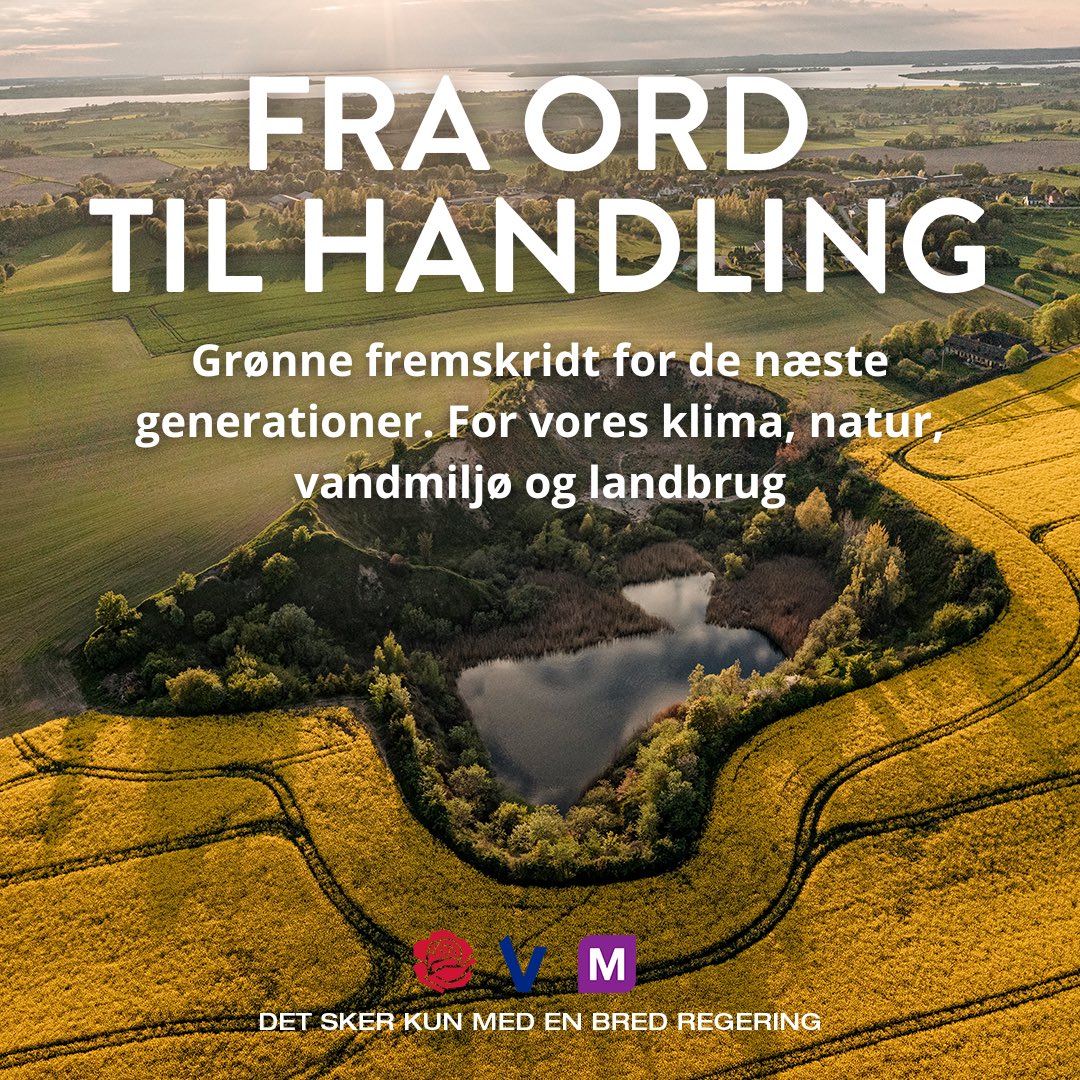 Den største forvandling af det danske landskab i nyere tid! 👇

Vi skaber et helt nyt grønt danmarkskort, som sikrer mere natur, flere skove, et bedre vandmiljø, og at Danmark kan nå sine klimamålsætninger. Samtidig udvikler vi den gode, danske fødevareproduktion 🌳

Det er