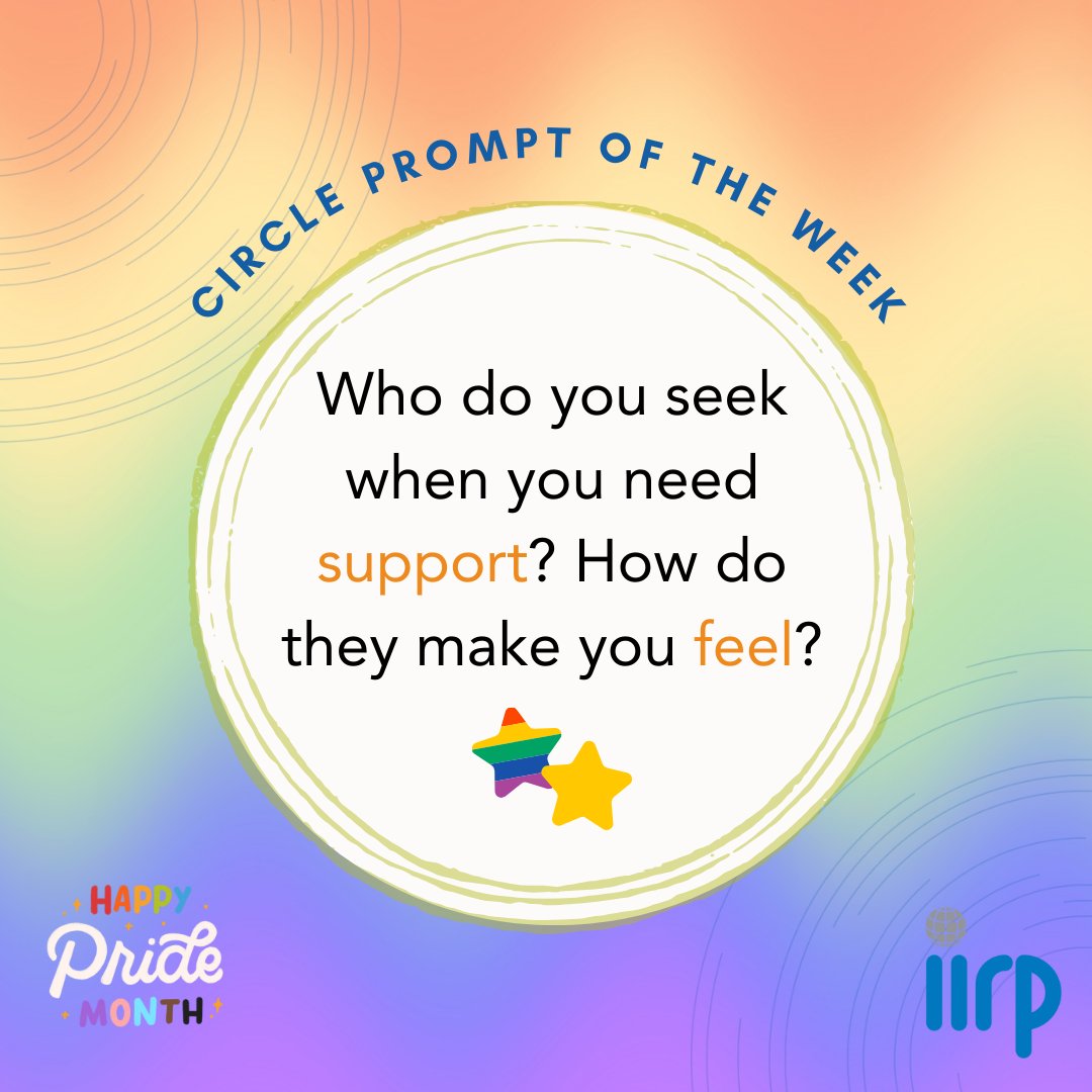 iirpgradschool's tweet photo. This weeks circle prompt is a reminder to cherish those who help you feel loved and supported💙🌈
Please like, comment, and share!
#IIRP #RestorativePractices #ProactiveCircles #Listening #BuildingCommunity #PrideMonth #Pride #Pride2024 #Reflection #Empowerment #Unity https://t.co/SRNFYTc6dC