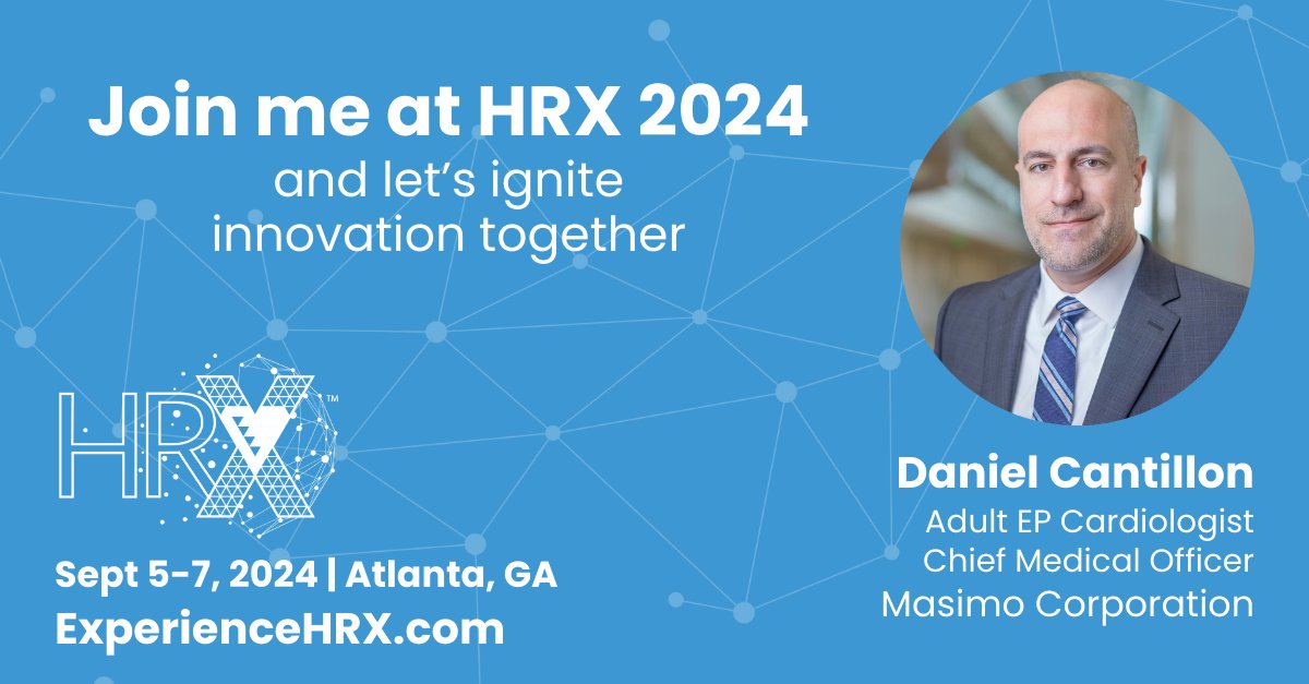 HRX (@experiencehrx) on Twitter photo Spark innovation! Join #HRX2024 KOL <a href="/djcantillonmd/">Daniel Cantillon MD</a>, Chief Medical Officer at <a href="/Masimo/">Masimo</a>, in #Atlanta September 5-7. Register today bit.ly/3RyZZns #EPeeps #cardiotwitter
<a href="/ClevelandClinic/">Cleveland Clinic</a> Spark innovation! Join #HRX2024 KOL <a href="/djcantillonmd/">Daniel Cantillon MD</a>, Chief Medical Officer at <a href="/Masimo/">Masimo</a>, in #Atlanta September 5-7. Register today bit.ly/3RyZZns #EPeeps #cardiotwitter
<a href="/ClevelandClinic/">Cleveland Clinic</a>