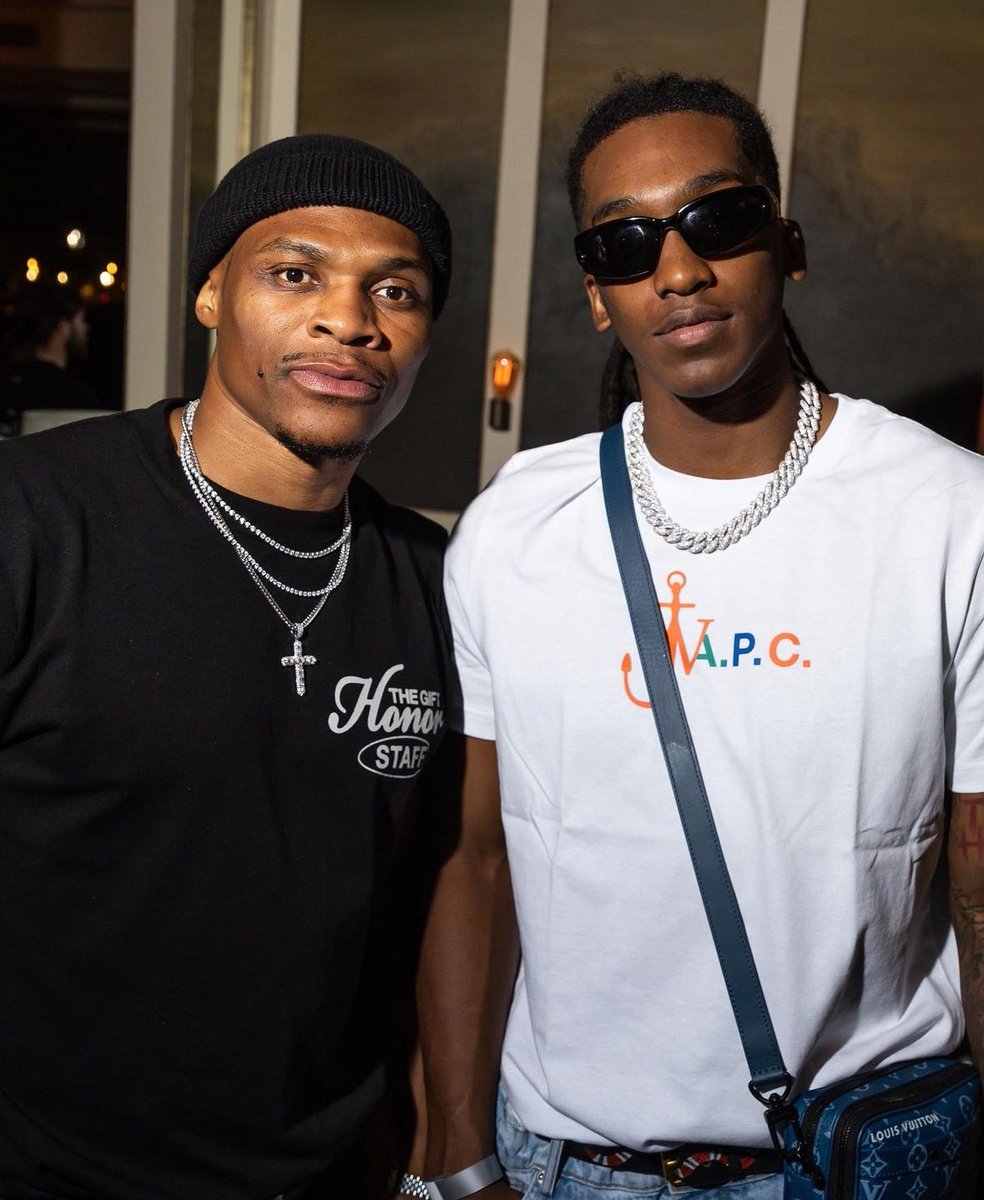 Russell Westbrook and Terance Mann at Paris Fashion Week.

📸: <a href="/honorthegiftco/">Honor The Gift</a> on IG