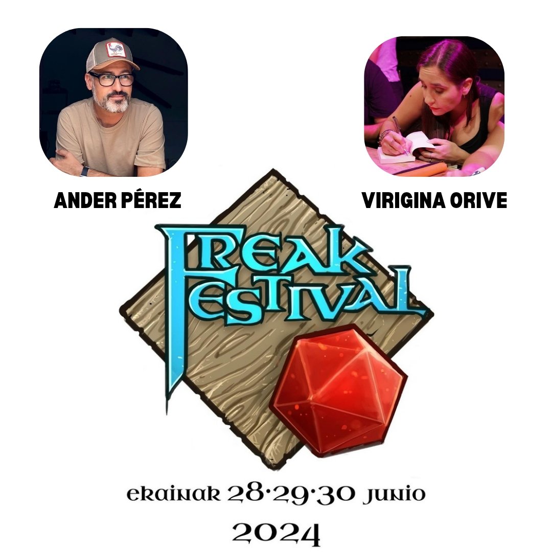 🐉 Este finde cerramos la temporada de ferias primaverales en el Freak Festival, organizado por <a href="/AsoValinor/">Asociación Valinor</a>. Del 28 al 30 de junio en el Palacio Europa, en Vitoria. Nos acompañarán Virginia y Ander, mañana os contamos horas. ¡Anímate a pasarte por el Freak, allí te esperamos! 🙌🏽