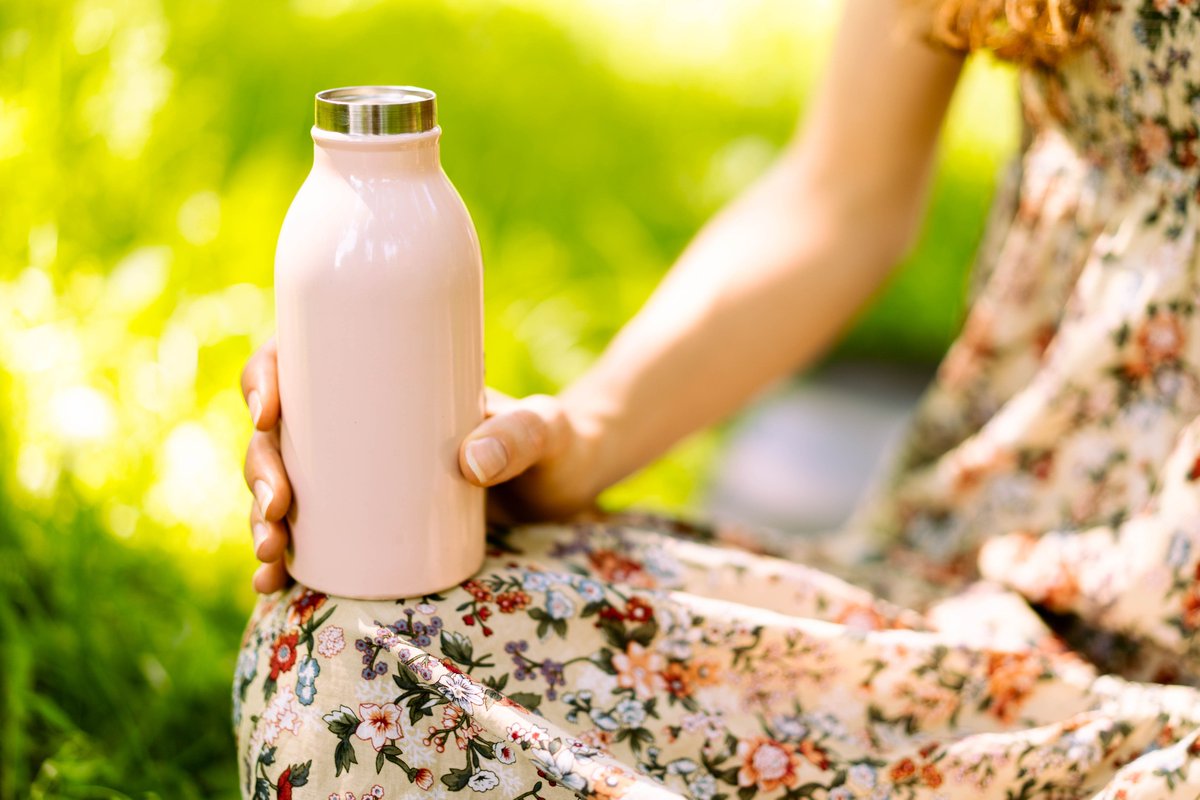 Stay hydrated!
Carry a reusable water bottle with you and drink water throughout the day. It can save you time, money, and make choosing a healthy beverage easy.