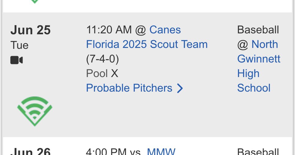 Ryan Conrad (@ryanconrad_3) on Twitter photo I will be starting again tomorrow at 11:20 at North Gwinnett High School for <a href="/elite_national2/">Elite National</a>
Line from my first start of the WWBA:
3IP - 0H, 1BB, 0R, 3Ks.
<a href="/jgrosse32/">Jonathan Grosse</a> <a href="/NextLVLProspect/">Next Level Prospects</a> <a href="/LanzilliCam/">Cam Lanzilli</a> <a href="/JDHanley10/">Justin Hanley</a> I will be starting again tomorrow at 11:20 at North Gwinnett High School for <a href="/elite_national2/">Elite National</a>
Line from my first start of the WWBA:
3IP - 0H, 1BB, 0R, 3Ks.
<a href="/jgrosse32/">Jonathan Grosse</a> <a href="/NextLVLProspect/">Next Level Prospects</a> <a href="/LanzilliCam/">Cam Lanzilli</a> <a href="/JDHanley10/">Justin Hanley</a>