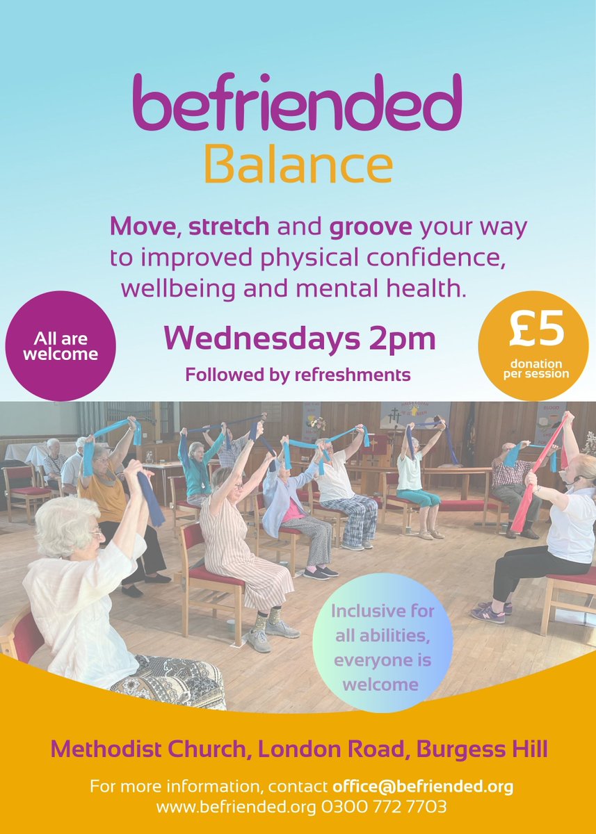 befriended_org's tweet photo. We are looking for a falls prevention exercise instructor to lead our much loved Befriended Balance Classes from September.  If you or you know of someone who would be interested  please contact Befriended office.  
Office@befriended.org.     03007727703 https://t.co/BHWAGC2szZ