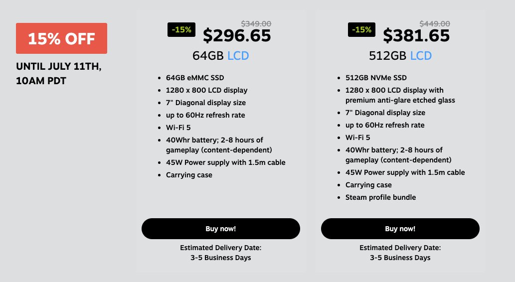 These Steam Deck sale prices are awesome, first time I've seen one available brand new for under $300.  store.steampowered.com/steamdeck