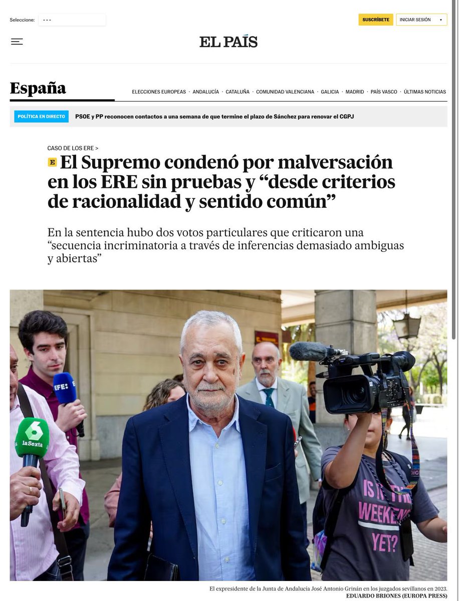 Bueno pues nada. Ahora vendrán muchos a subirse al carro con eso de “yo siempre creí en su inocencia…” y cosas así.
Y los años de sufrimiento que?? 
Cuando esto termine espero que el PSOE le dé y lu ubique en el sitio que le corresponde.

archive.ph/94fdZ

🌹