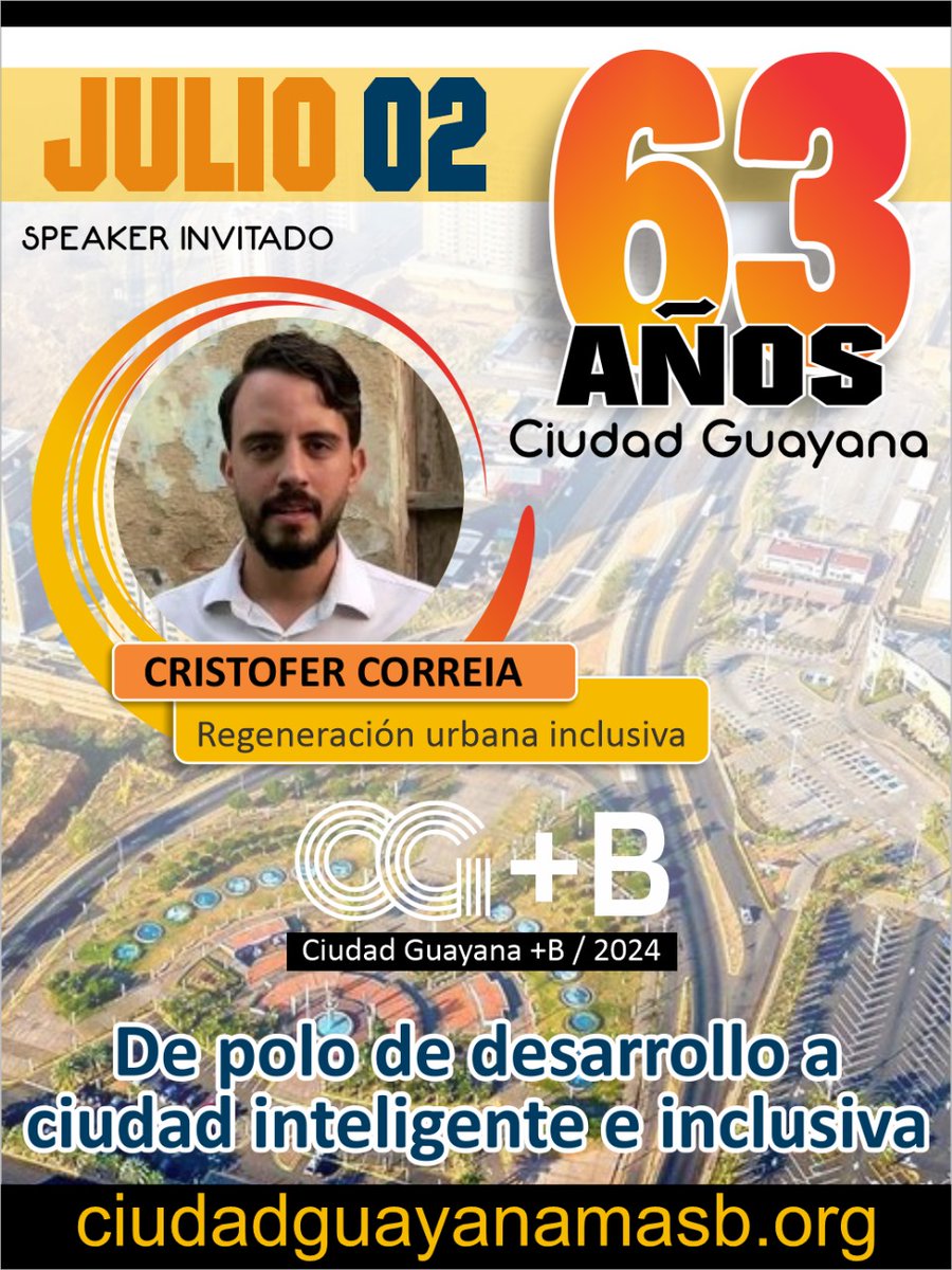 cdguayanamasb's tweet photo. No te pierdas el foro virtual "Ciudad Guayana, energía del futuro: De polo de desarrollo a ciudad inteligente e inclusiva" el 2 de julio vía live en YouTube. Expertos como Cristofer Correia nos hablará sobre la Regeneración Urbana Inclusiva.

¡Regístrate y participa! https://t.co/MIPaHqjfqy