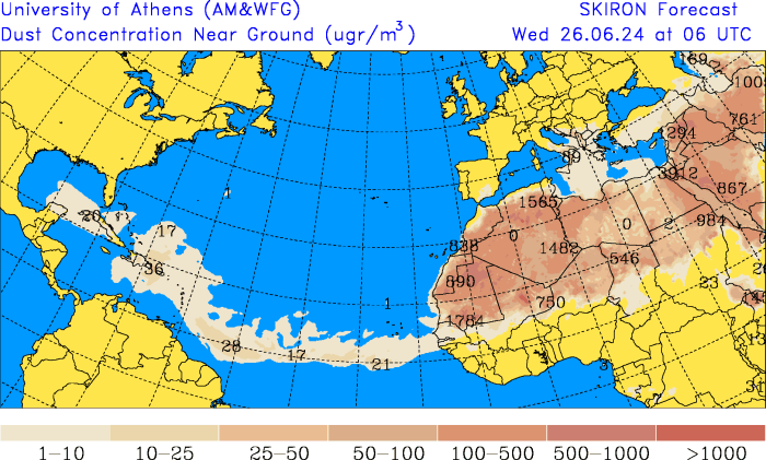 RudyMeteo's tweet image. Bonsoir à tous !
Le plus important épisode de brume de sable du Sahara depuis le début de la saison devrait toucher Haïti ce mardi.#Attention #Asthmatique #allergique