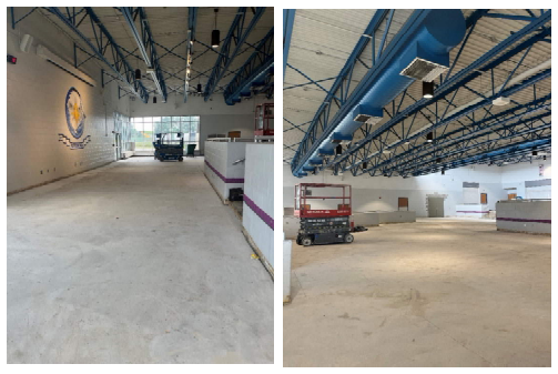 HuronValleyNews's tweet photo. School may be out for the summer but work continues at our high schools. Both Lakeland and Milford High School's cafeteria and media centers have been demoed.  Along with the first floor corridors at LHS and the Center for Performing Arts and Science room at MHS.
#WeAreHVS https://t.co/iWbW0mQOSl