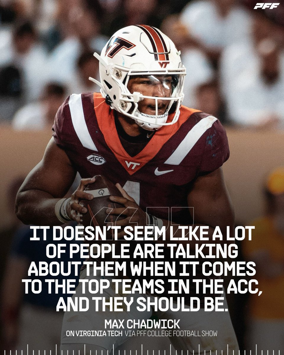 PFF_College's tweet photo. Don’t sleep on Virginia Tech🗣️

@HokiesFB https://t.co/L4X4Rp1IK6