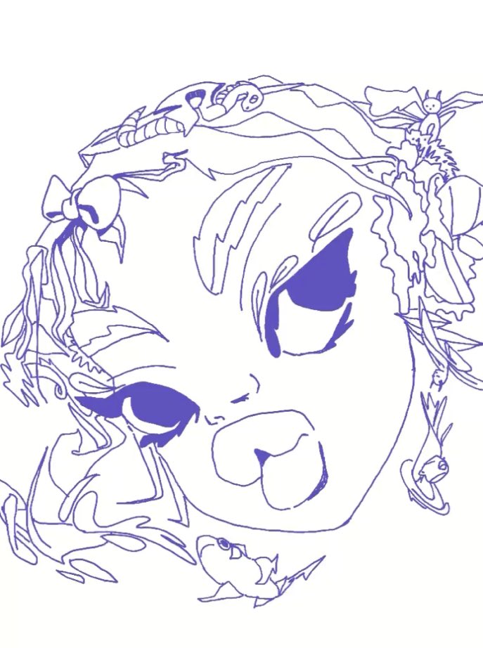 uhCaribe's tweet image. 2 steps &amp;gt;

1) sketch with a weird procreate brush 
2) find shapes in the strokes