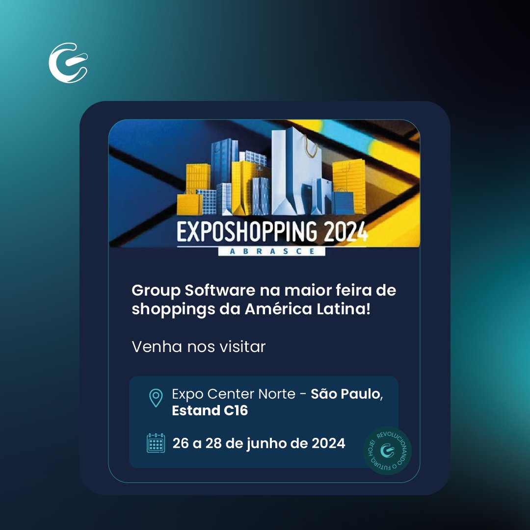 groupsoftware's tweet photo. 🚀 A Group Software estará presente na Exposhopping 2024! 🚀

📍 Visite-nos no estande C16 e descubra como nossas soluções podem transformar a gestão de shoppings, trazendo mais eficiência e inovação para o seu negócio.

Esperamos por você! https://t.co/NOoSk3kZCN