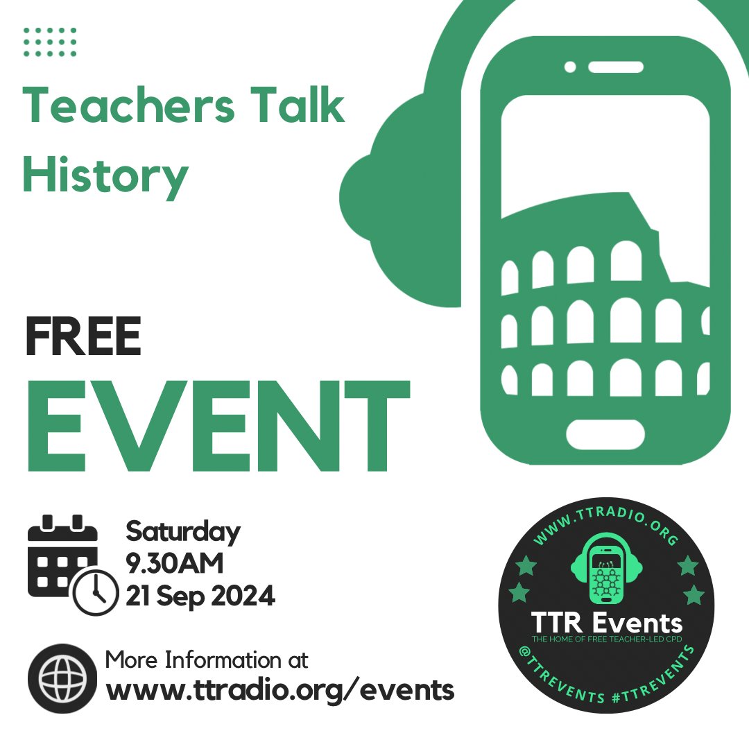 Teachers Talk History (@ttrhistory) on Twitter photo Just under 2 months to go until our free History teach meet. Get your tickets! <a href="/hb_history/">Tom HB</a> @BrentPoland1
<a href="/MrSewellEM/">George Sewell</a> @HistoryKss <a href="/missbutler21/">Miss Butler</a> <a href="/GiddsTeach/">Miss Giddings</a> @MrFox01021501 <a href="/amyc_history/">Ms Clarke</a> <a href="/History_Ben/">Ben Walsh</a> <a href="/HelenPins/">Helen</a> <a href="/KatieAmery/">Katie Amery</a> <a href="/MrsAminHistory/">Sitara</a>
eventbrite.co.uk/e/teachers-tal… Just under 2 months to go until our free History teach meet. Get your tickets! <a href="/hb_history/">Tom HB</a> @BrentPoland1
<a href="/MrSewellEM/">George Sewell</a> @HistoryKss <a href="/missbutler21/">Miss Butler</a> <a href="/GiddsTeach/">Miss Giddings</a> @MrFox01021501 <a href="/amyc_history/">Ms Clarke</a> <a href="/History_Ben/">Ben Walsh</a> <a href="/HelenPins/">Helen</a> <a href="/KatieAmery/">Katie Amery</a> <a href="/MrsAminHistory/">Sitara</a>
eventbrite.co.uk/e/teachers-tal…