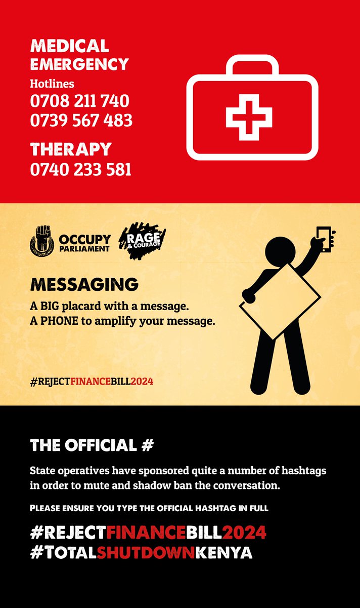 Medical Emergency numbers for #RejectFinanceBill2024