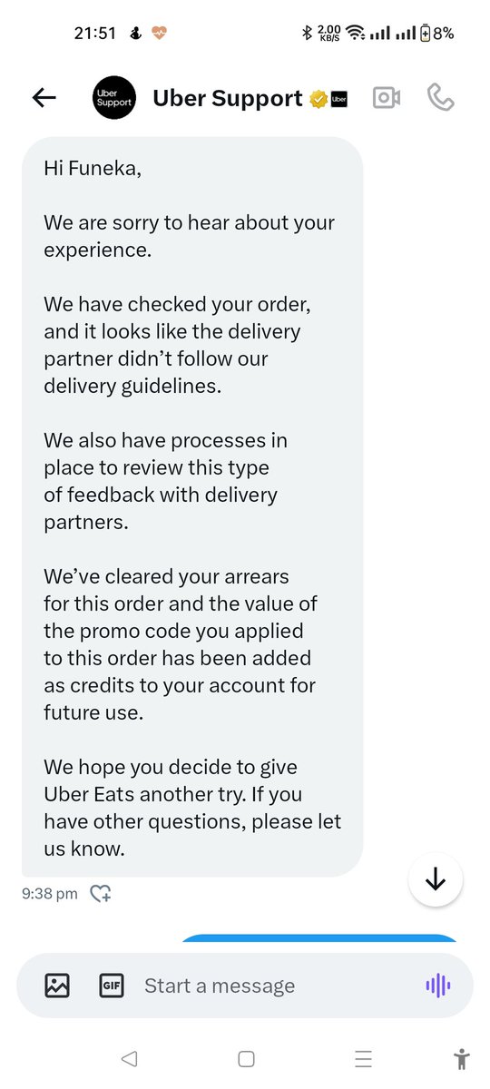 MissFuneka's tweet image. Thank You. @Uber_Support @UberEats @Uber_RSA.