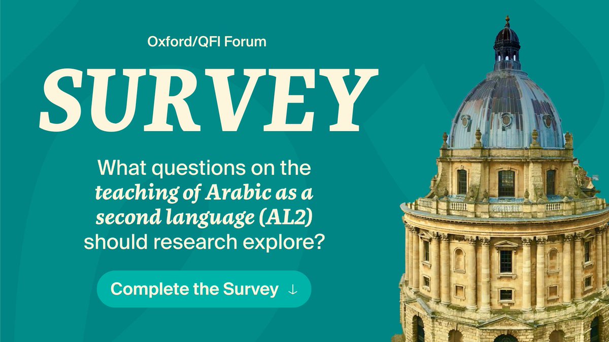 In the meantime, fill out this survey by midnight (BST) on June 24 to help determine what questions on the teaching of Arabic as a second language research should explore 👉 lnkd.in/ep9wE2x9