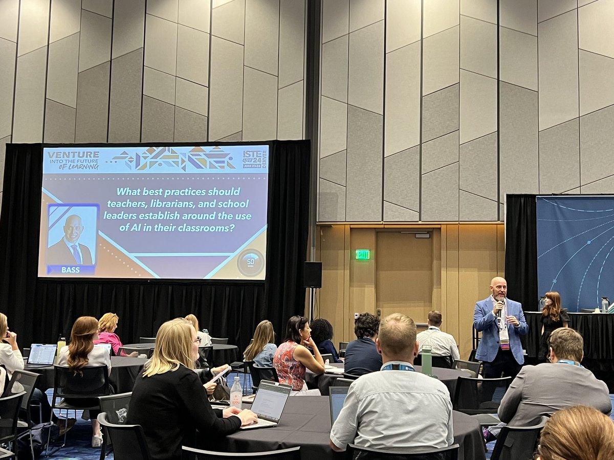 ajohnson106's tweet photo. Always great things to learn from @billbass! #ISTELive24 #ISTEStandards #edtech #AI https://t.co/veR6A8qXi6