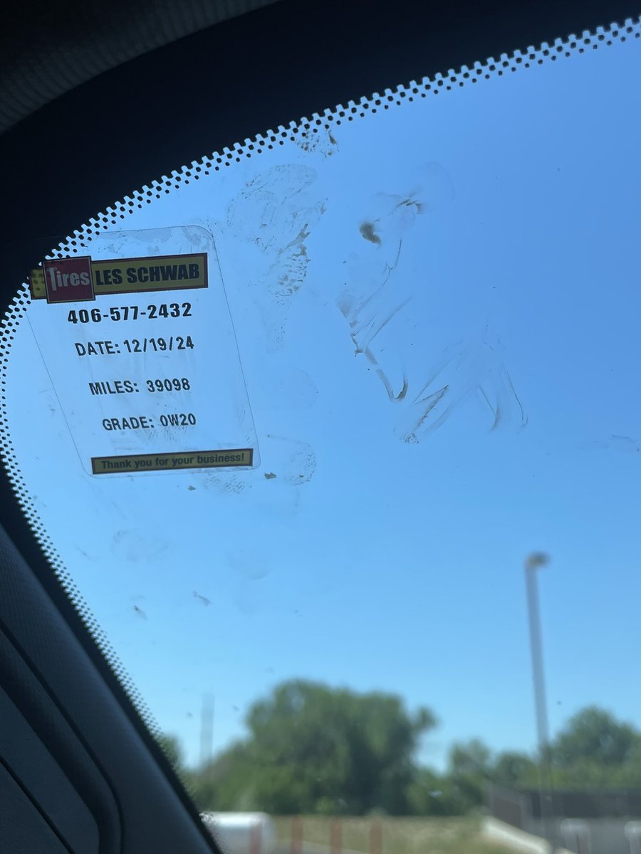 k_snapp's tweet photo. @LesSchwab looking forward to washing the inside of my window and the side of my vehicle after my recent service … can honestly say I’ve never left a service with so much residue everywhere. 🙄 https://t.co/Z58hPN5Gkb