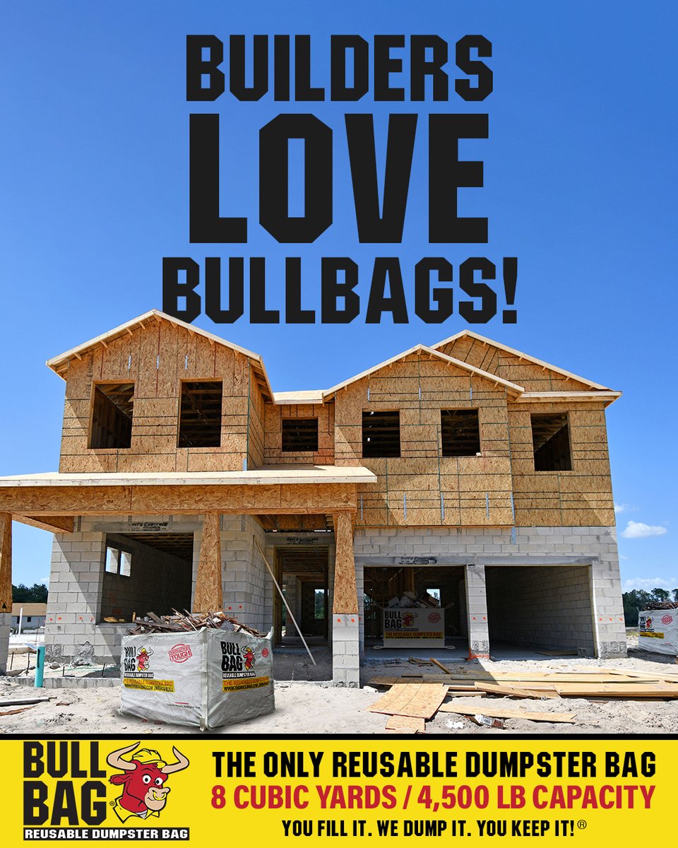 thebullbag's tweet photo. 👷‍♂️ Builders Love BullBag! 🏗️

If you're a builder and you haven't discovered BullBag yet, you're missing out on a game-changing solution! 
Heavy-Duty Capacity: Each BullBag holds up to 4,500 lbs and 8 cubic yards, perfect for your toughest jobs. https://t.co/eFs7LtHyvs