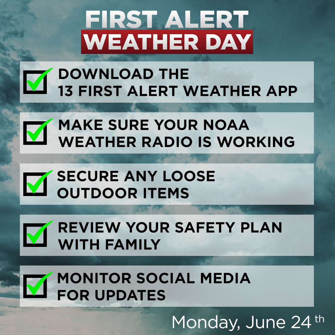 WEAU13News's tweet image. A 13 FIRST ALERT WEATHER DAY has been declared tonight. Be sure to tune into WEAU 13 News for the latest, or head to weau.com/weather for more information.