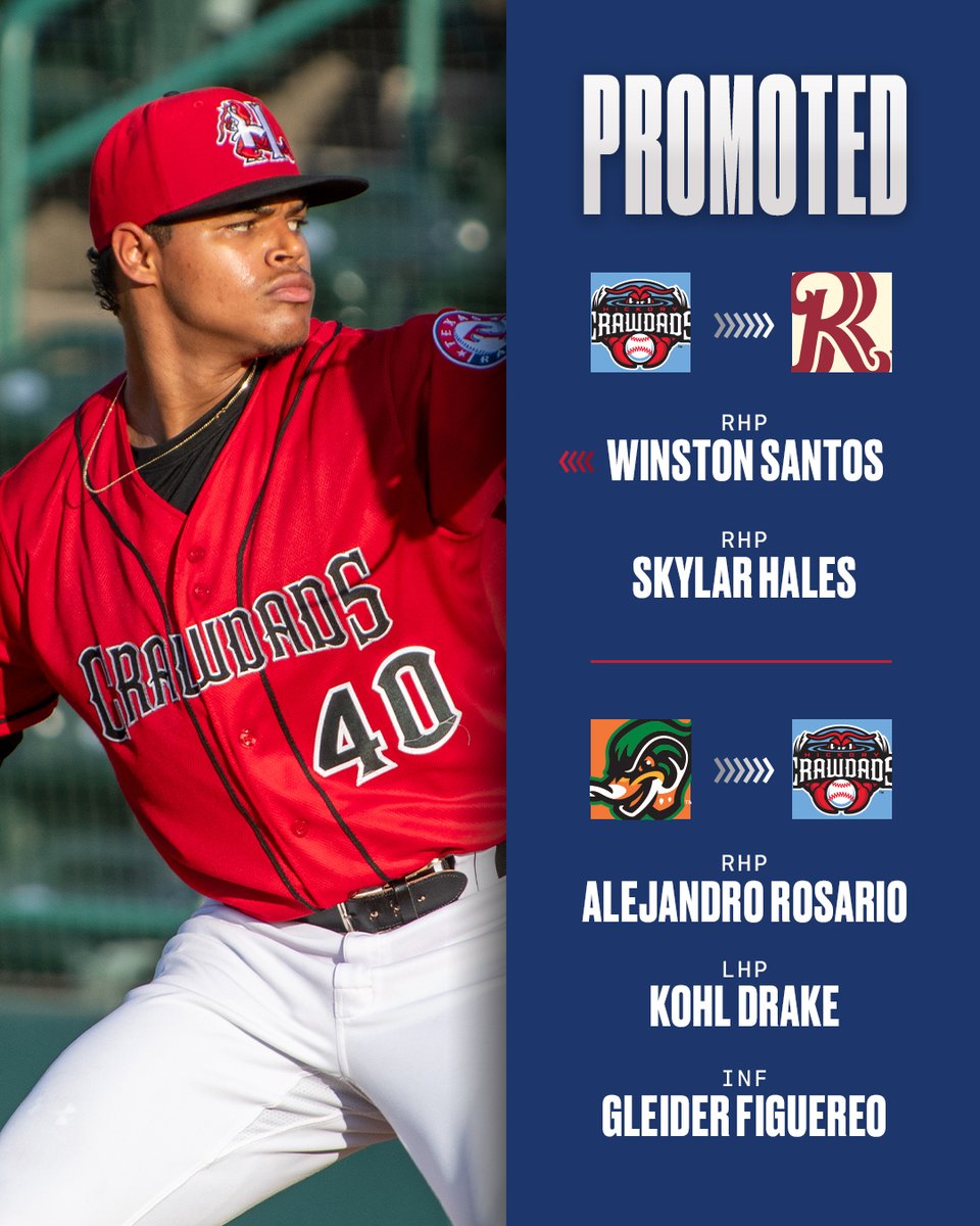 Moving on up!

Congrats to the following prospects who have been promoted to Double-A Frisco and High-A Hickory.