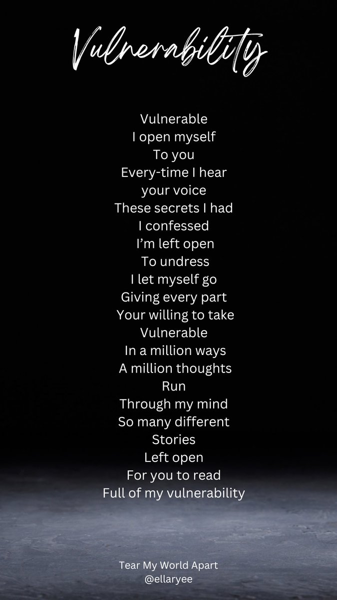 Vulnerability 🖤
#poetrylovers #poetry #poem #tearmyworldapart
