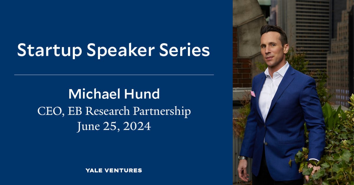 EB Research Partnership (@ebresearch) on Twitter photo CEO of EBRP & <a href="/YaleSOM/">Yale School of Management</a> grad, <a href="/MichaelPHund/">Michael Hund</a>, will join the <a href="/Yale_Ventures/">Yale Ventures</a> Startup Speaker Series tomorrow to discuss his journey as a mission driven entrepreneur & the innovative #VenturePhilanthropy model we use to drive impact at EBRP. 🦋⚡️ RSVP here: lu.ma/1ku32tza CEO of EBRP & <a href="/YaleSOM/">Yale School of Management</a> grad, <a href="/MichaelPHund/">Michael Hund</a>, will join the <a href="/Yale_Ventures/">Yale Ventures</a> Startup Speaker Series tomorrow to discuss his journey as a mission driven entrepreneur & the innovative #VenturePhilanthropy model we use to drive impact at EBRP. 🦋⚡️ RSVP here: lu.ma/1ku32tza