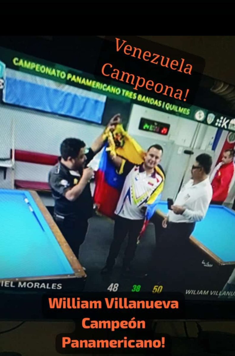 NildaC's tweet photo. @TiempoDeportiv8 @TiempoDeportiv8
 tuvimos un fin de Semana de triunfos para Venezuela en futbol y en Billar 3 Bandas 👏🏼👏🏼👏🏼👏🏼👏🏼👏🏼 https://t.co/P1j1QrII6d