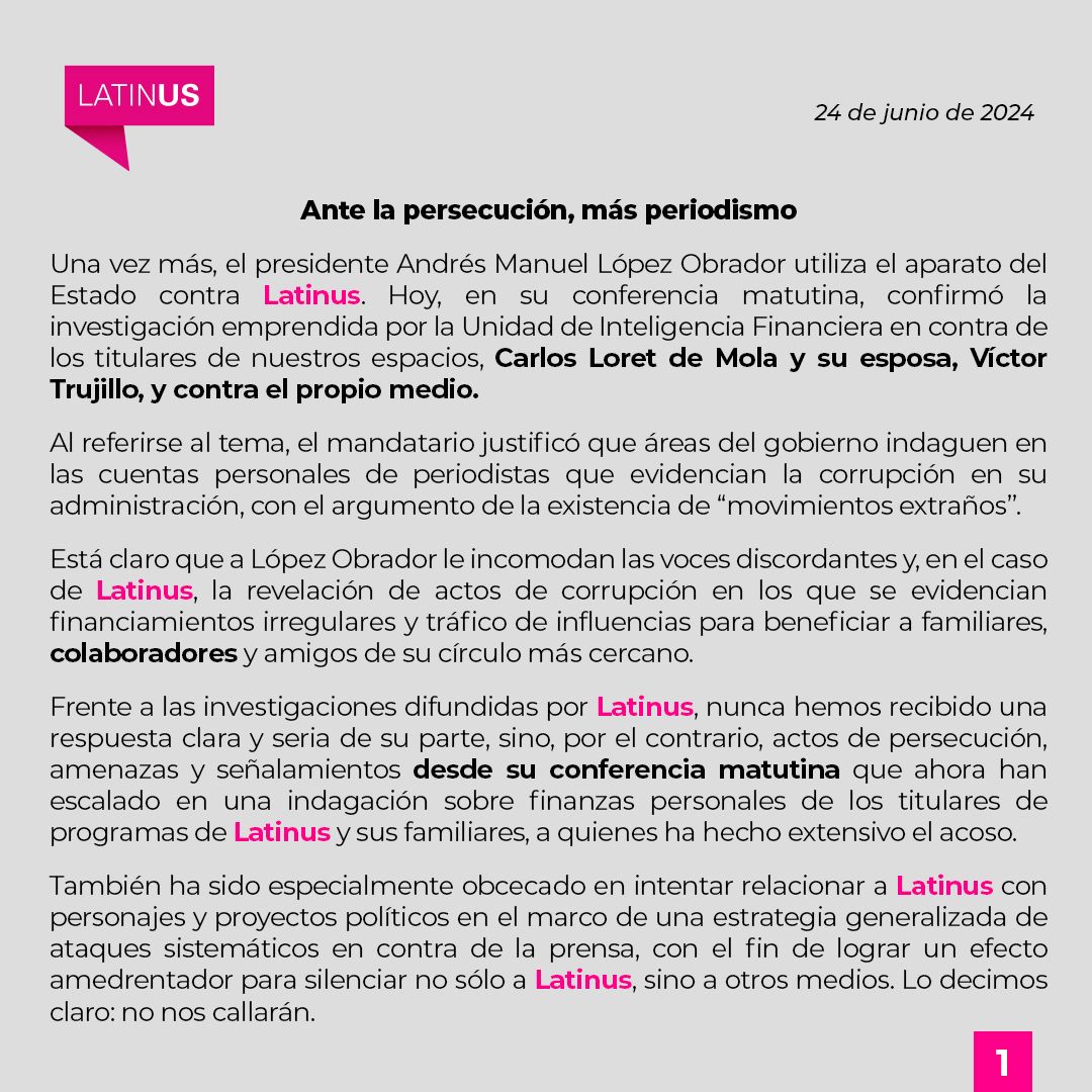 latinus_us's tweet image. Ante la persecución, más periodismo.
#Latinus #InformaciónParaTi
latinus.us/2024/06/24/ant…