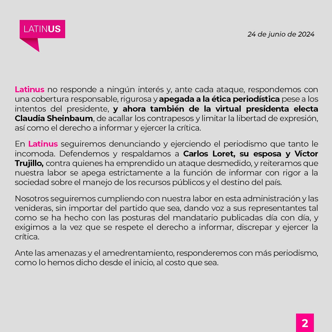 latinus_us's tweet image. Ante la persecución, más periodismo.
#Latinus #InformaciónParaTi
latinus.us/2024/06/24/ant…