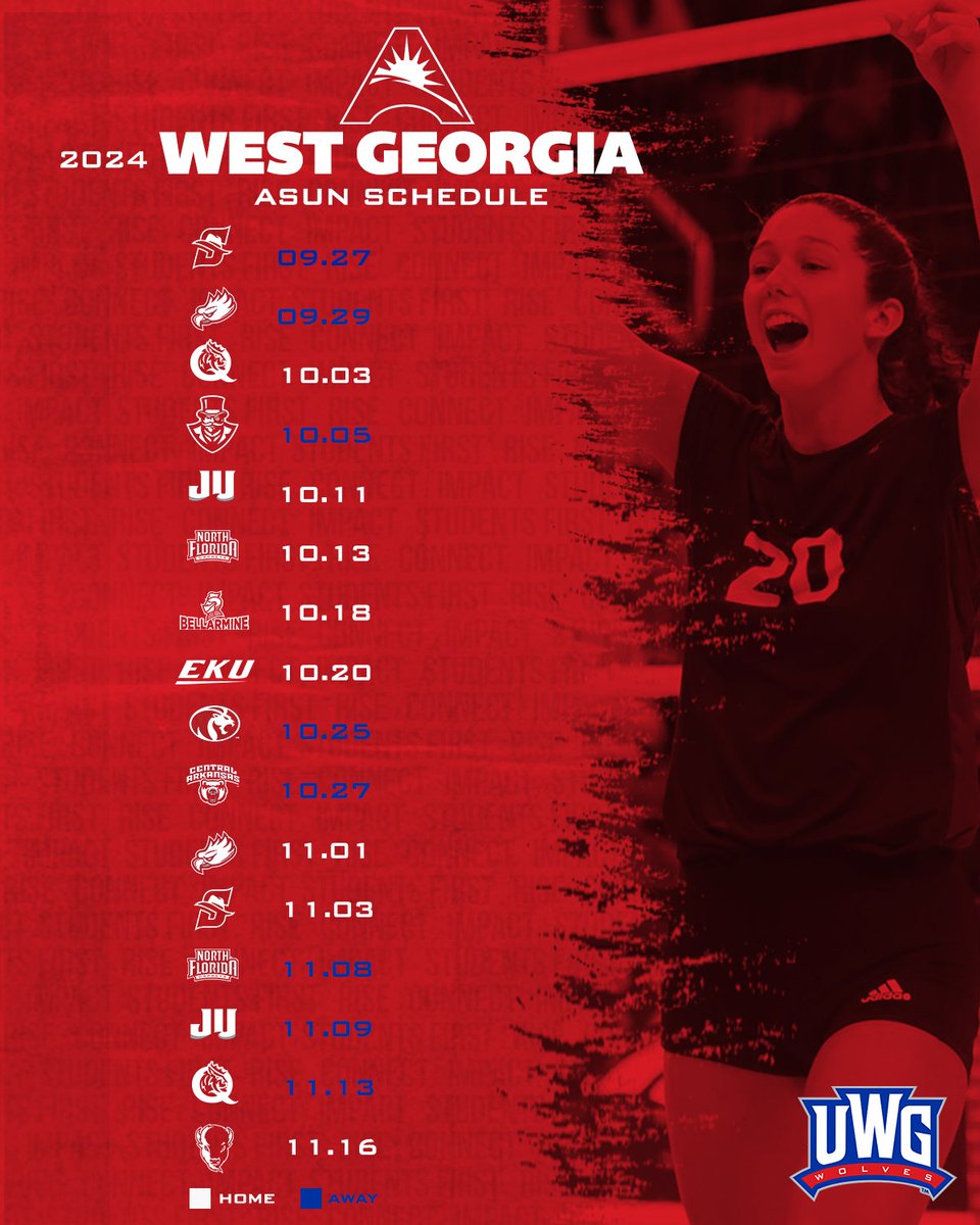 The first <a href="/ASUNSports/">Atlantic Sun Conference</a> slates for <a href="/UWGAthletics/">West Georgia Wolves</a> are HERE! 

#ASUNBuilt | #WeAreOne