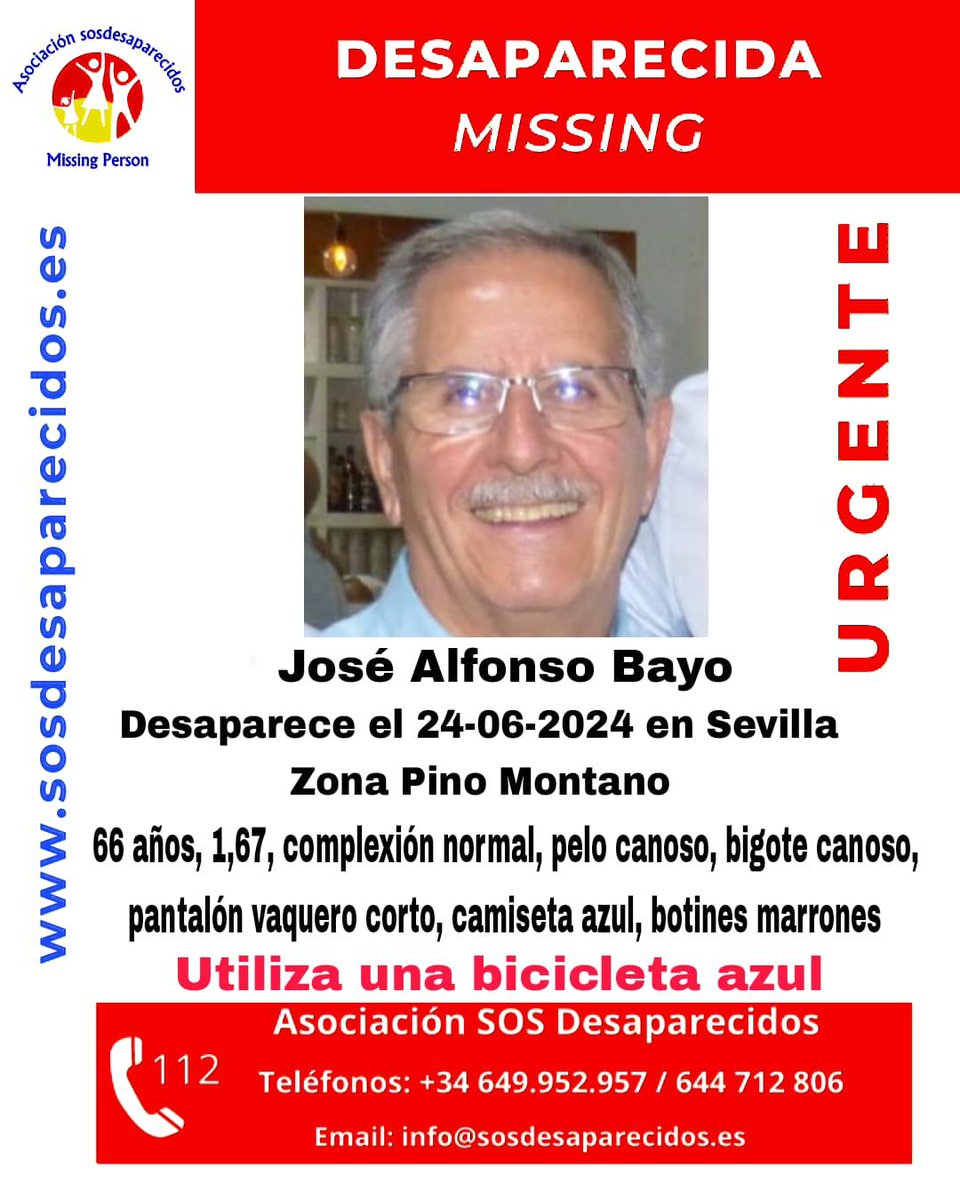 PoliciaLocalcc's tweet photo. 🆘 DESAPARECIDO🆘️
¡Ayúdanos a difundir!
#Desaparecidos #sosdesaparecidos 
@sosdesaparecido @andalucia_sos
#PoliciaCastilleja https://t.co/lzfhOCsBbi