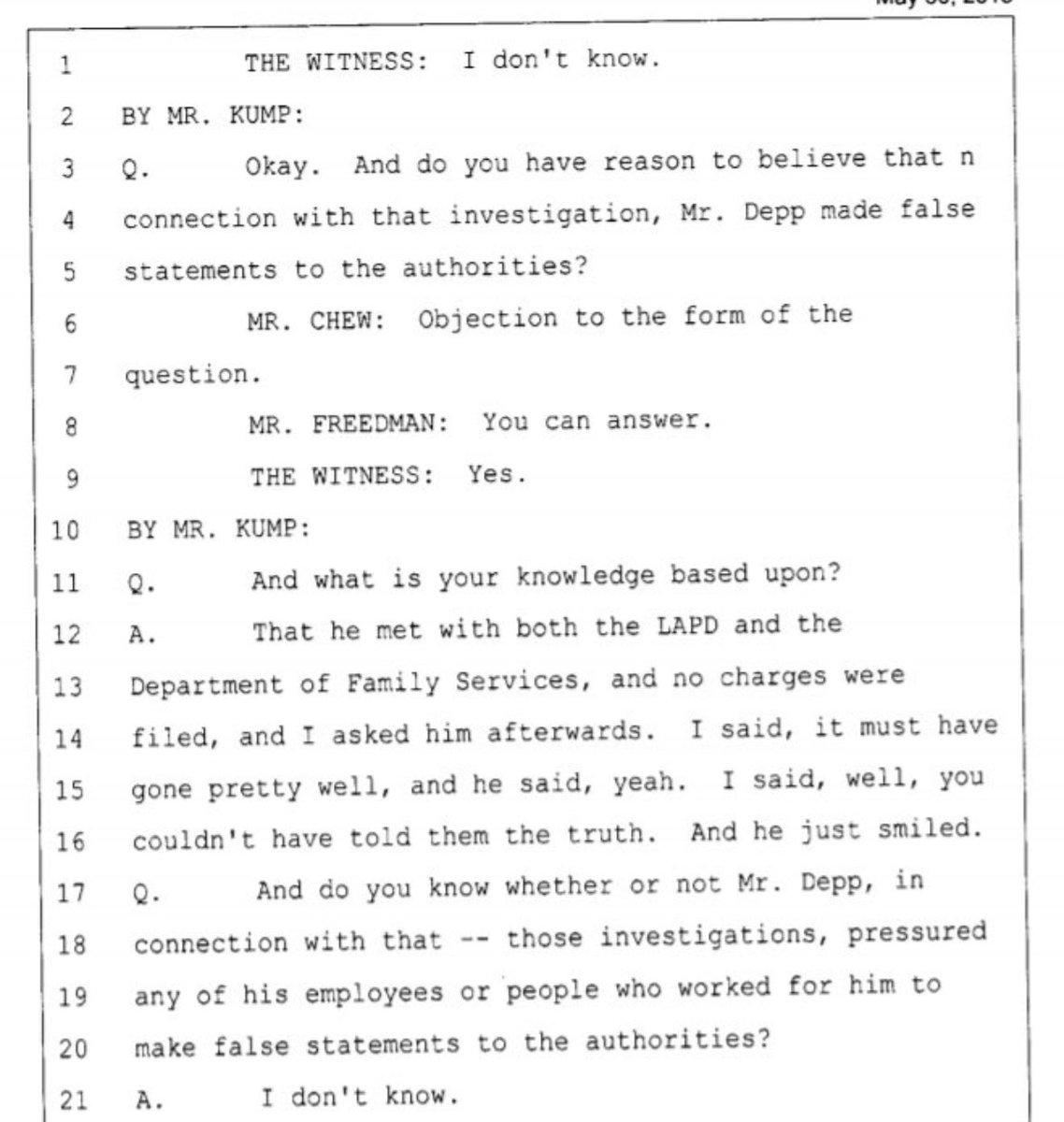 📸

Depp’s former agent testifying that he allowed his 15y/o daughter to get groomed by a 23y/o man in a condo next door.

Depp gave false testimony to protect his daughter’s groomer when he was being investigated for, presumably, statutory rape.