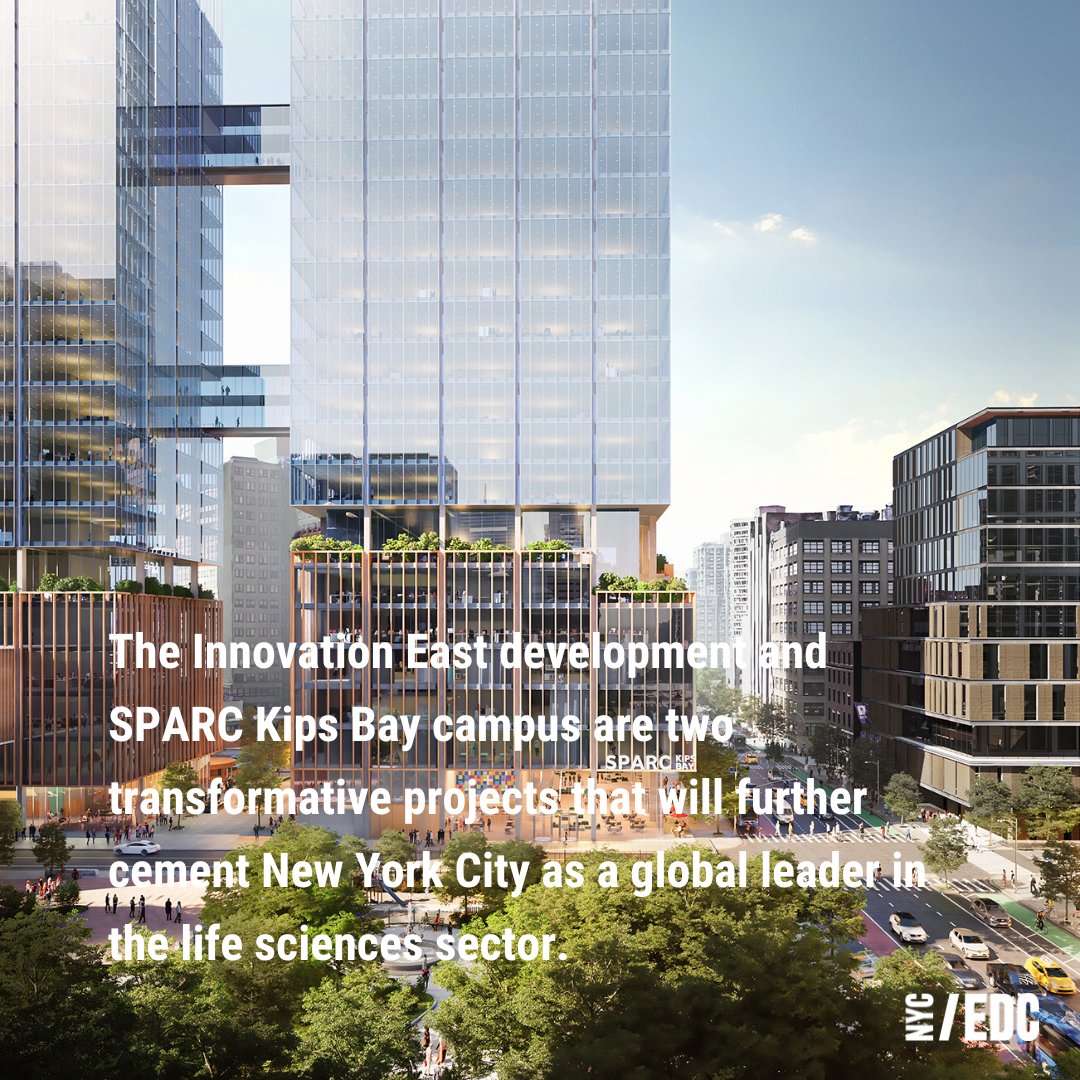 NYCEDC's tweet photo. Today we entered the ULURP phase for two generational projects in Kips Bay. The SPARC Kips Bay Campus &amp; Innovation East will transform NYC into a global leader in the life sciences space, creating more than 15,000 jobs &amp; $42B in economic impact. https://t.co/ndJQx9QBK0 https://t.co/Dpct2mm46A