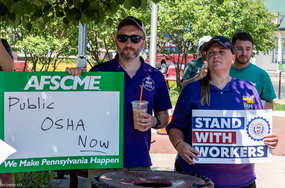 seiu668's tweet photo. SEIU 668 is standing strong in Quakertown, PA with allied unions for Public Sector OSHA! 📷📷 Let's protect worker rights and safety. Together, we are stronger! 📷 #StandWithWorkers #UnionStrong #SEIU #WorkerRights #PublicSectorOSHA https://t.co/Q0e4nAsQQ5