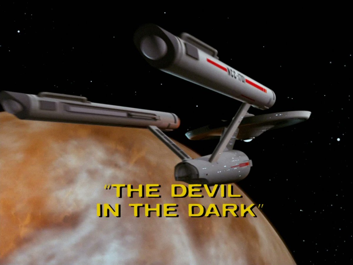 fmfagan's tweet photo. An awesome TOS episode. 

Season 1, Episode 26
First aired: March 9, 1967
Written by: Gene L. Coon
Directed by: Joseph Pevney
Stardate: 3196.1 (2267)

#AllStarTrek #TOS #DevilInTheDark https://t.co/N9ivvVe2tO