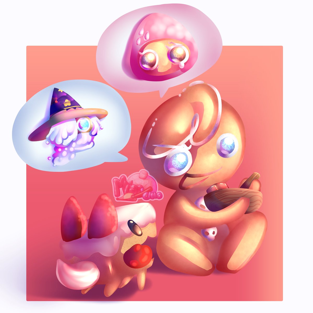 Miss_Yomo's tweet photo. Yesterday I uploaded a video of me drawing Ginger brave from the #cookierunkingdom game telling stories to a cake hound. #cookierungame https://t.co/yah5xpeyoC
