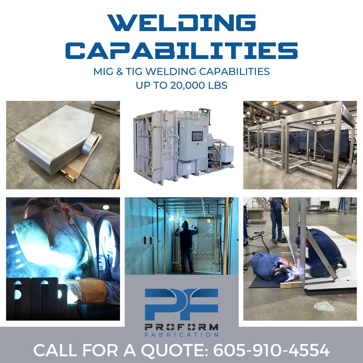 LlcProform's tweet image. Looking for precision welding services? At ProForm, we&apos;ve got you covered with our top-of-the-line MIG and TIG welding capabilities, handling up to 20,000 lbs.. Trust us for all your welding needs! #ProForm #WeldingExcellence #weld 
proformfabrication.com/capabilities/
