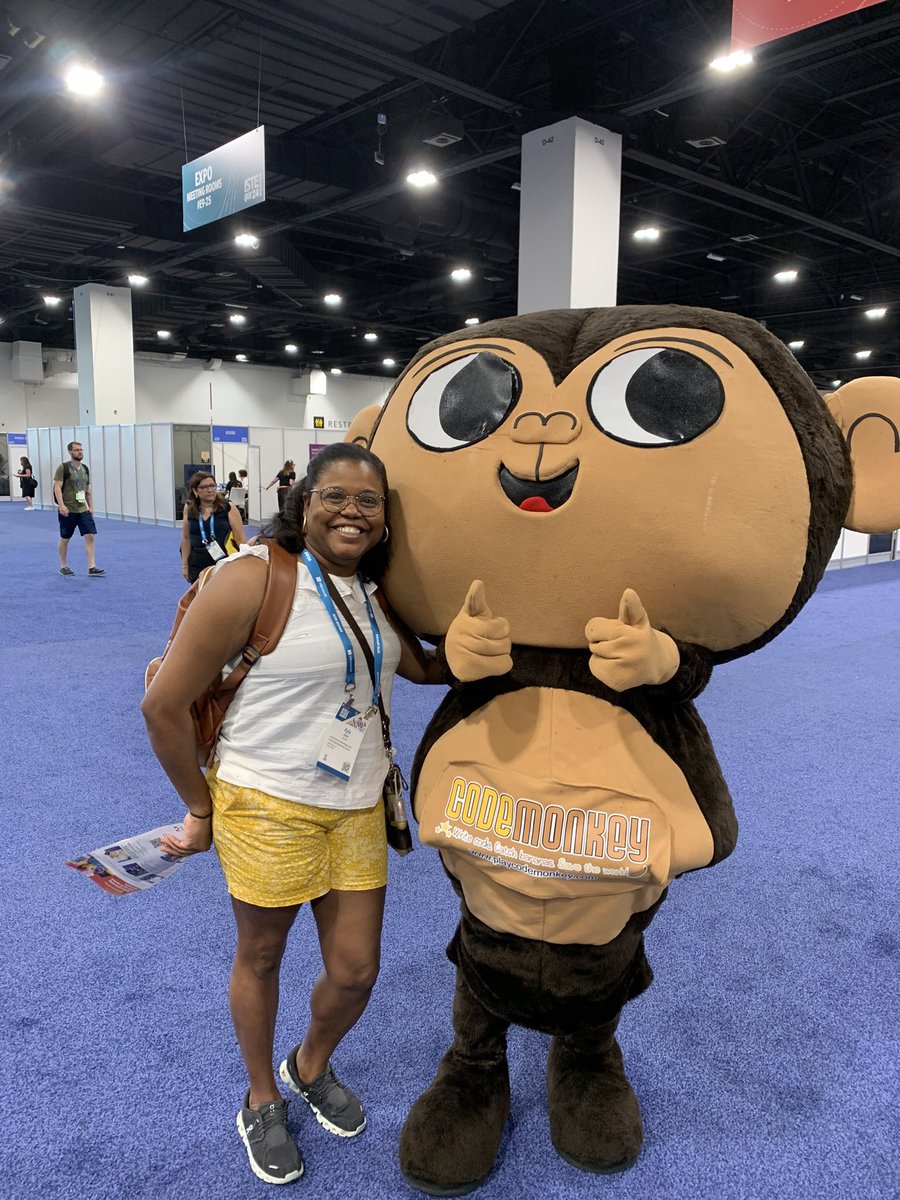 My S’s are gonna be so hyped to see I got a picture with the <a href="/CodeMonkeySTU/">CodeMonkey</a> mascot! #ISTELive24