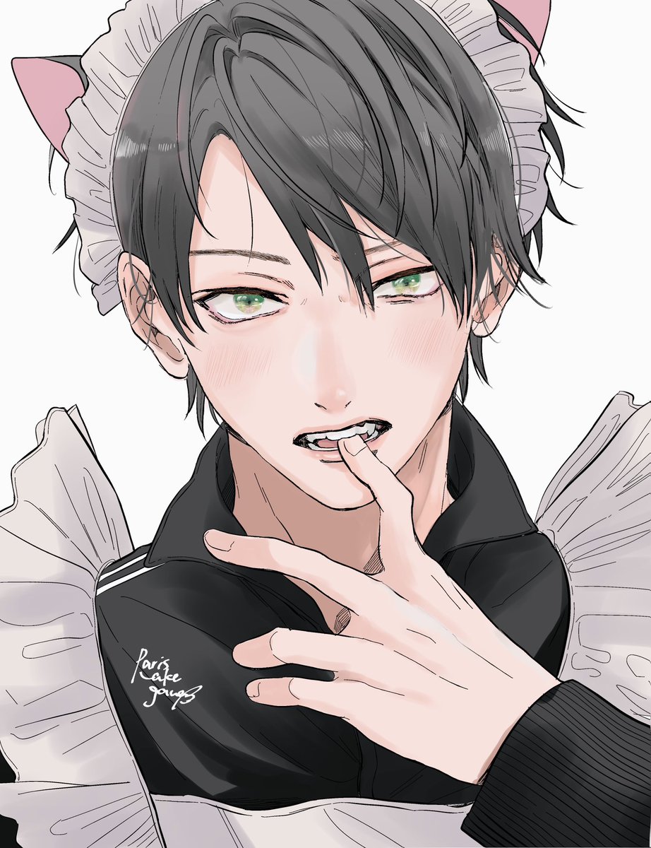 「お題男子 ジャージメイド男子」|ナカガワパリ🌙のイラスト