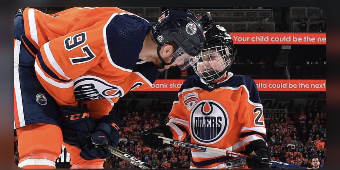I sure hope this little guy gets to watch from Heaven tonight. This picture is what the best game ever is all about. Enjoy this day in history, Oil Country &amp; my fellow Canadians! 💙🧡